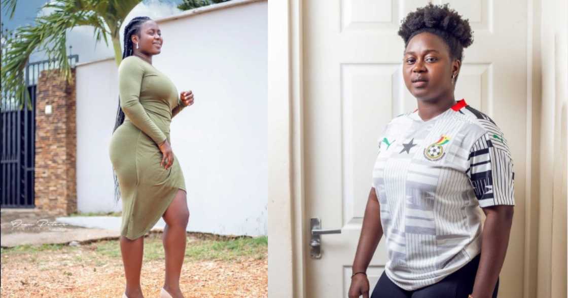 Gifty Ayew Asare: Ghanaian soccer player drops oi makeup and wig photo Gifty Ayew Asare: Ghanaian soccer player drops oi makeup and wig photo