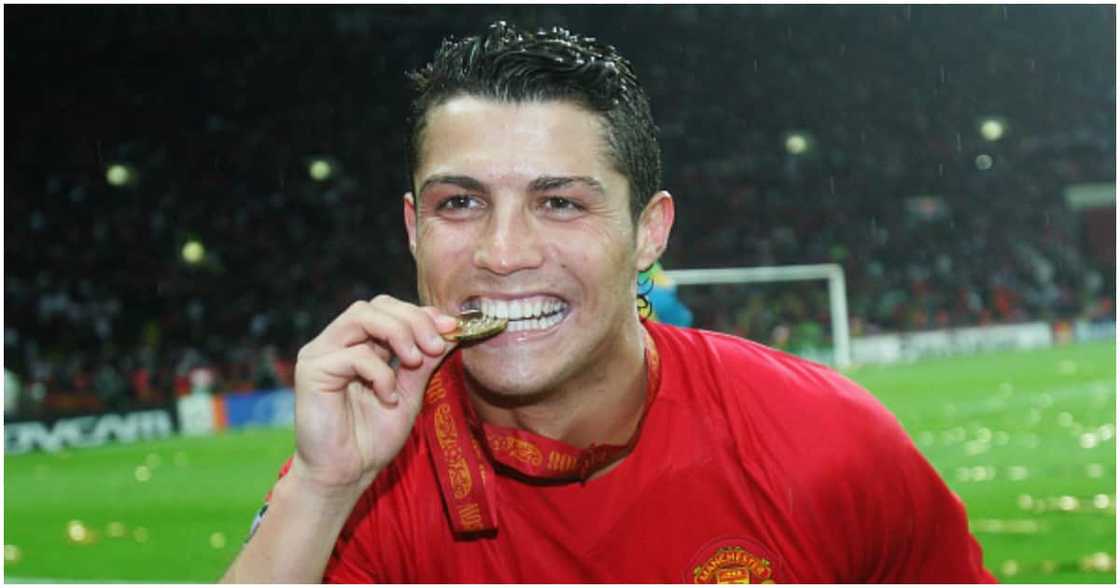 Cristiano Ronaldo celebrating with a medal during his first spell at Man United. Photo: Getty Images. Cristiano Ronaldo celebrating with a medal during his first spell at Man United. Photo: Getty Images.