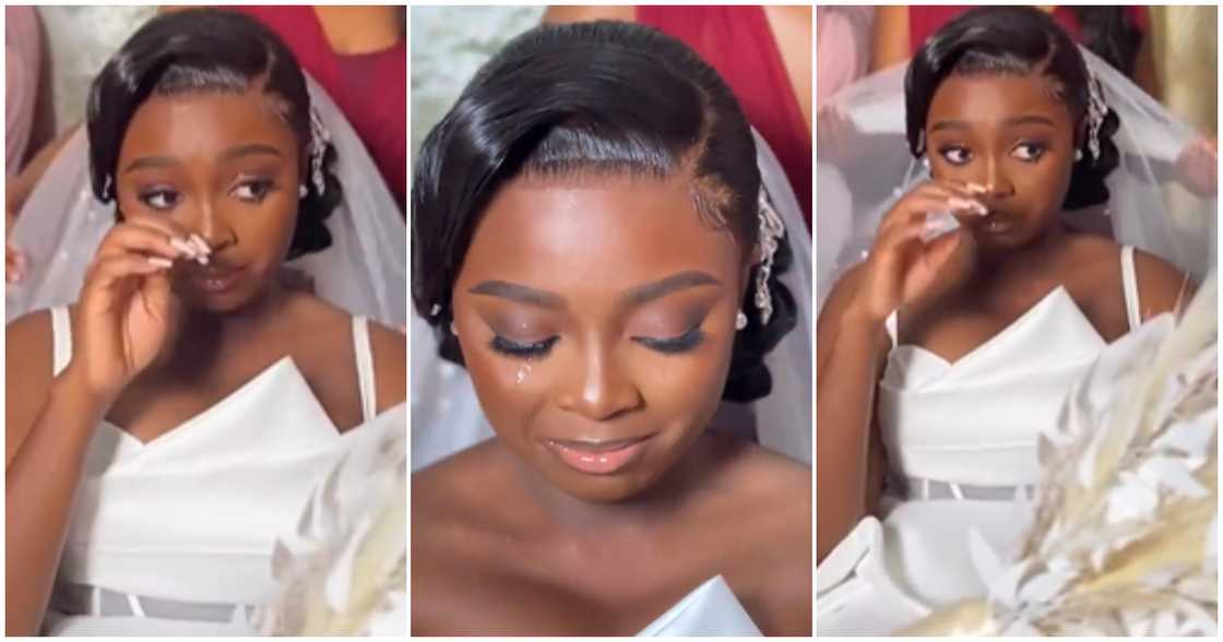 Beautiful Ghanaian Bride Gets Emotional On Wedding Day, Shed Tears Of Joy, Video Stirs Reactions Beautiful Ghanaian Bride Gets Emotional On Wedding Day, Shed Tears Of Joy, Video Stirs Reactions