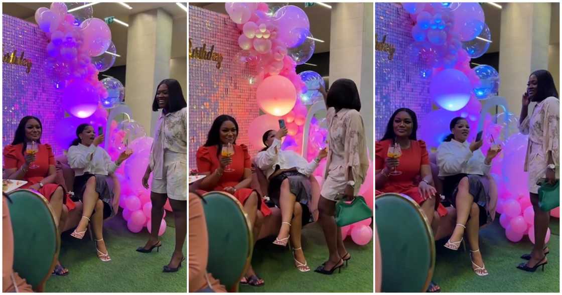 Fella Makafui and Sandra Ankobiah at Serwaa Amihere's birthday