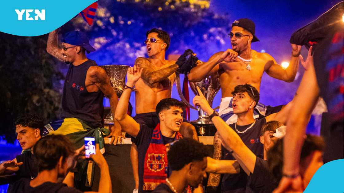 Barcelona, Barcelona bus parade, La Liga, Kakalika dance, DopeNation, Barcelona title celebrations, La Liga champions 2025/26, Barcelona beat Real Madrid, Marcus Rashford goal, viral music trend, Lamine Yamal Kakalika dance. Barcelona, Barcelona bus parade, La Liga, Kakalika dance, DopeNation, Barcelona title celebrations, La Liga champions 2025/26, Barcelona beat Real Madrid, Marcus Rashford goal, viral music trend, Lamine Yamal Kakalika dance.
