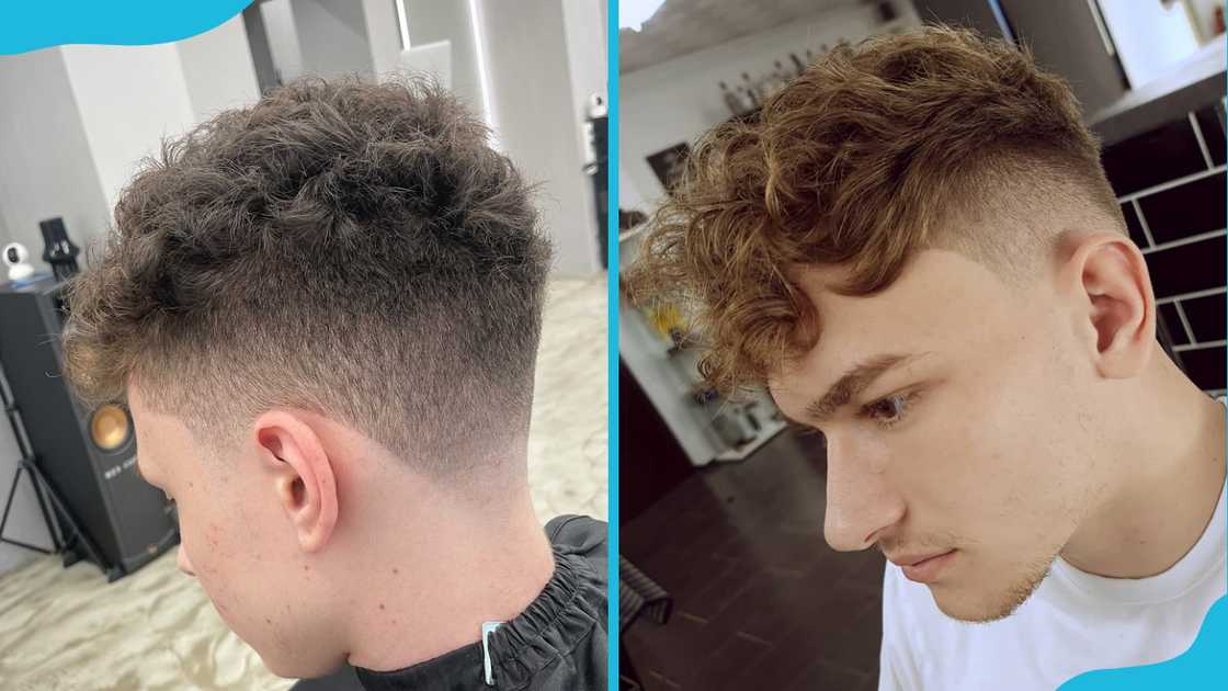 Curly quiff hairstyle. Curly quiff hairstyle.