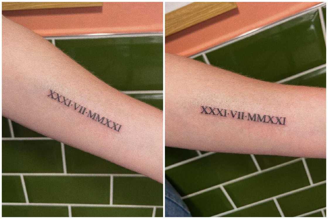 Roman numerals tattoo