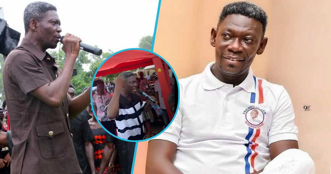 Kumawood star Agya Koo and his band performing live, NPP supporters