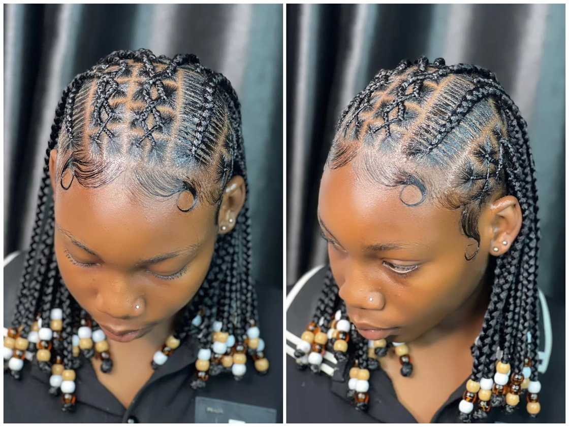 knotless braids with beads