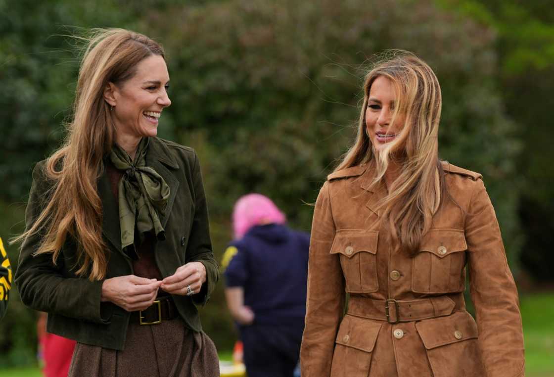 US First Lady Melania Trump and Britain's Catherine, Princess of Wales join a group of Squirrels from the Scout Association taking part in activities at Frogmore Cottage on the Windsor Estate