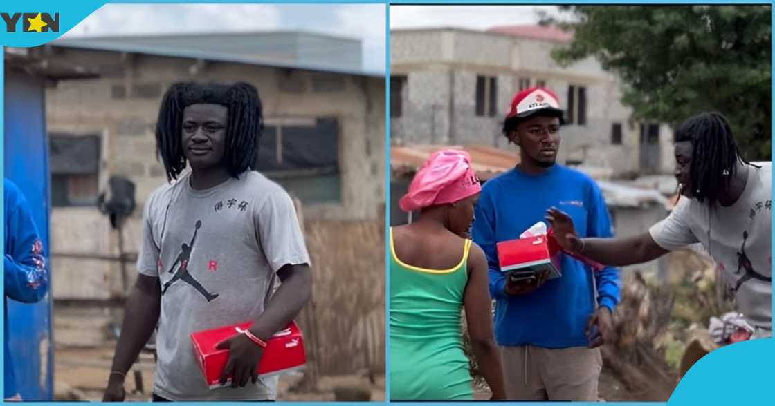 Photo of a Ghanaian mason and a young lady arguing.