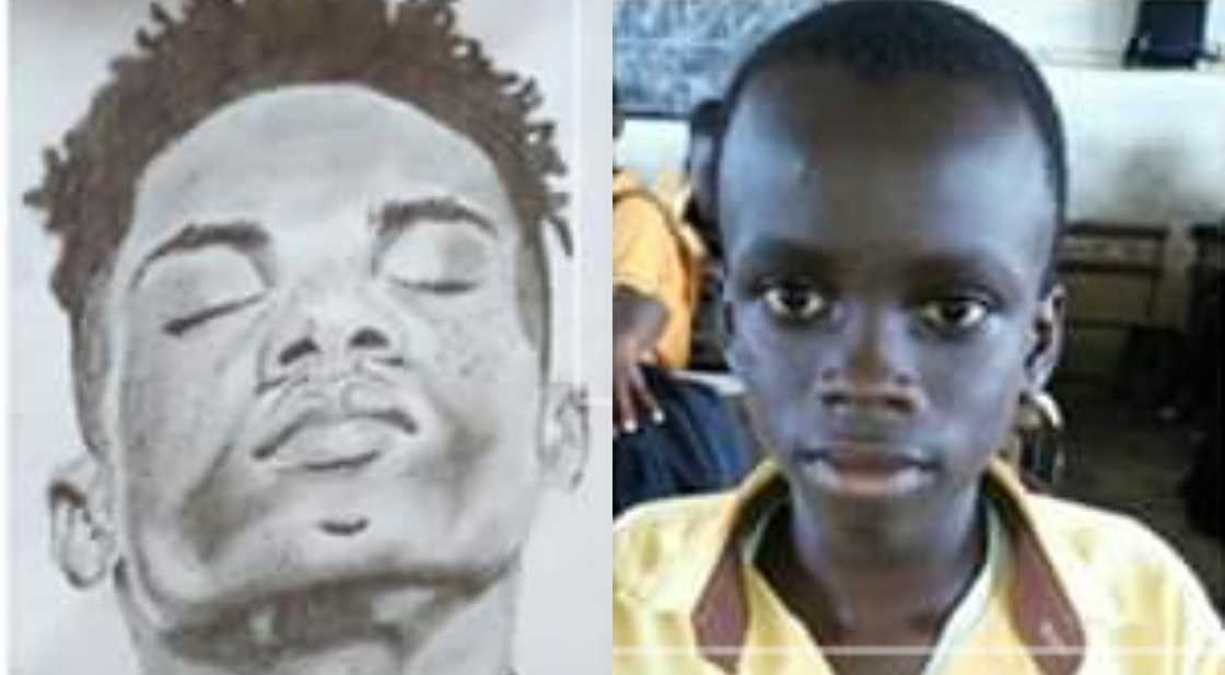 Ghanaian boy stuns the world with another mind-blowing drawing that looks just like singer KiDi