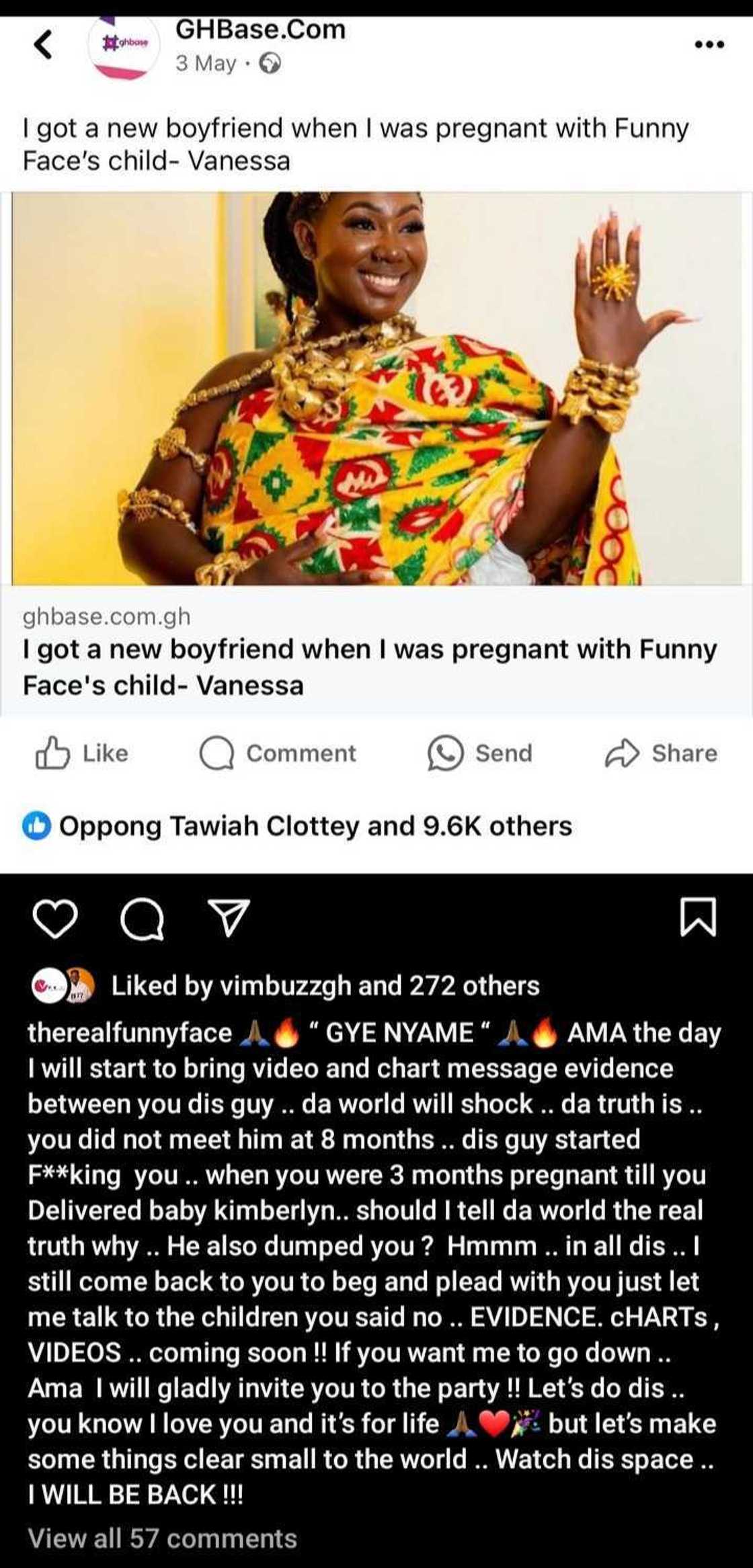 Funny Face accuses Vanessa of cheating Funny Face accuses Vanessa of cheating