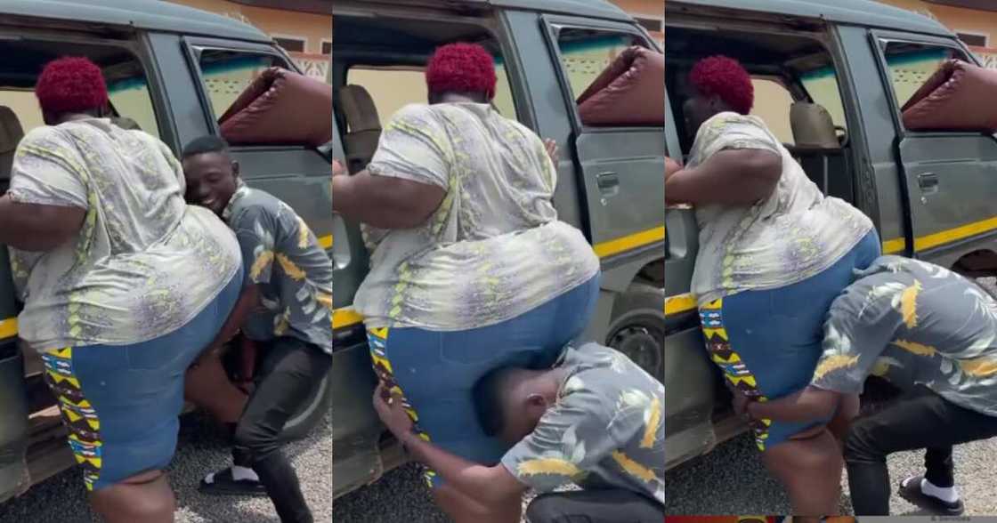 Hilarious video of Comedian Waris trying to carry PM FReigns on his head erupts laughter Hilarious video of Comedian Waris trying to carry PM FReigns on his head erupts laughter