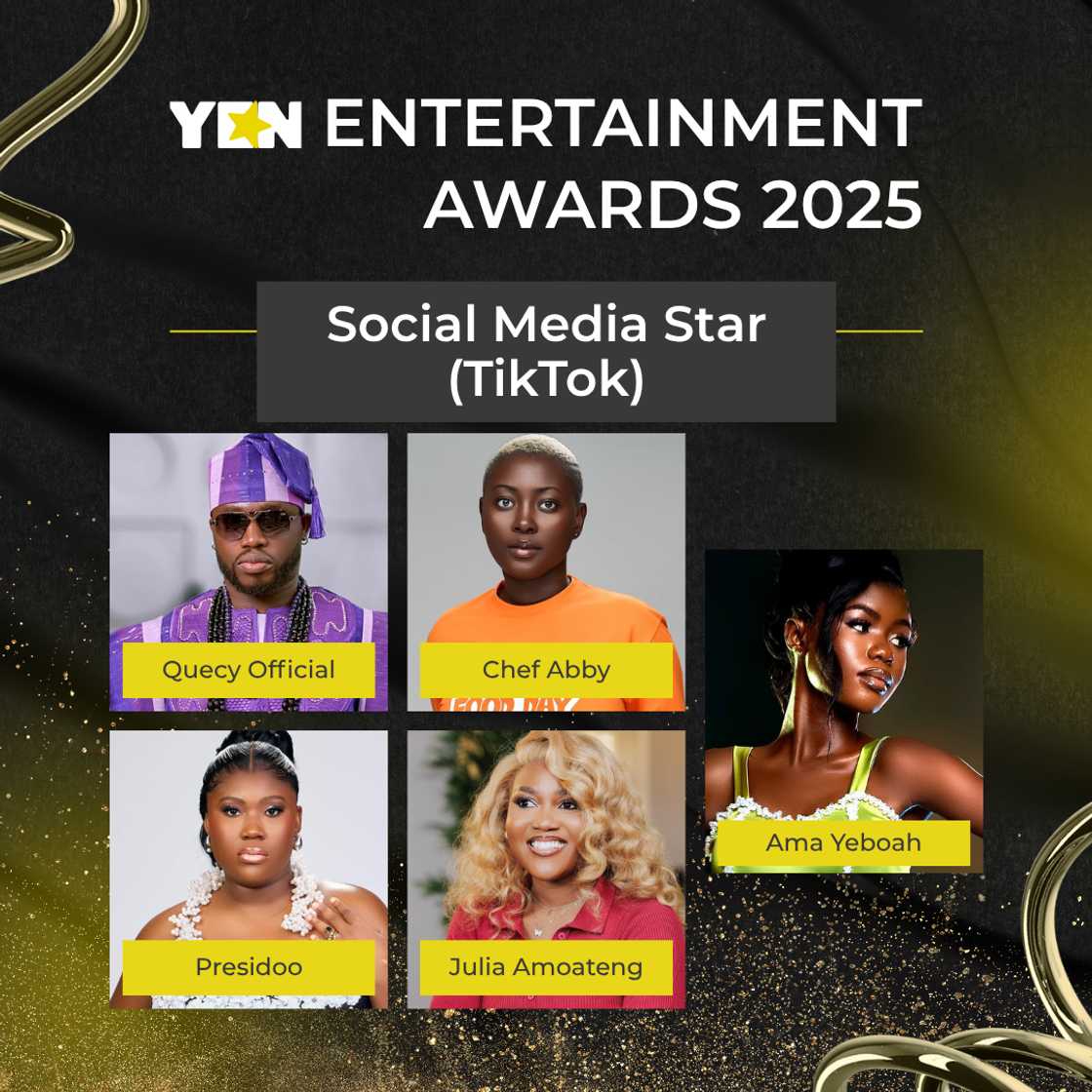 Quecy Official, Akosua Diqson, Chef Abby, Ama Yeboah, Julia Amoateng, 2025 YEN Entertainment Awards, YEN Awards, Social Media Star TikTok