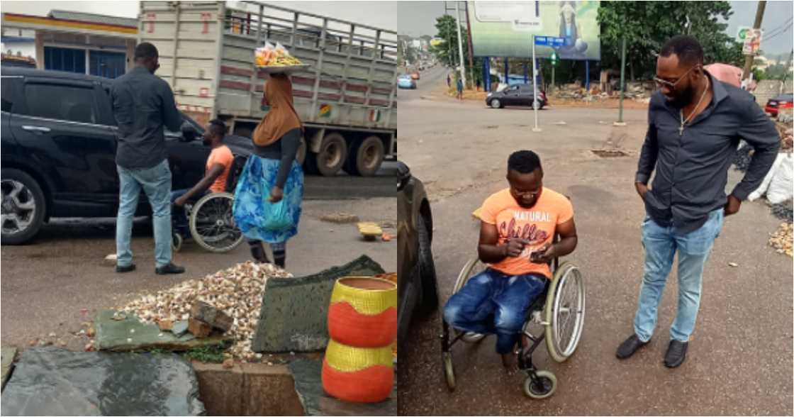 Couple buys physically challenged man a new wheelchair with own money; gives him more cash to look fresh Couple buys physically challenged man a new wheelchair with own money; gives him more cash to look fresh