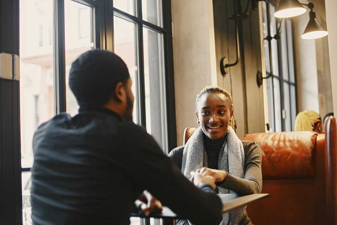 Friends talking in a cafe