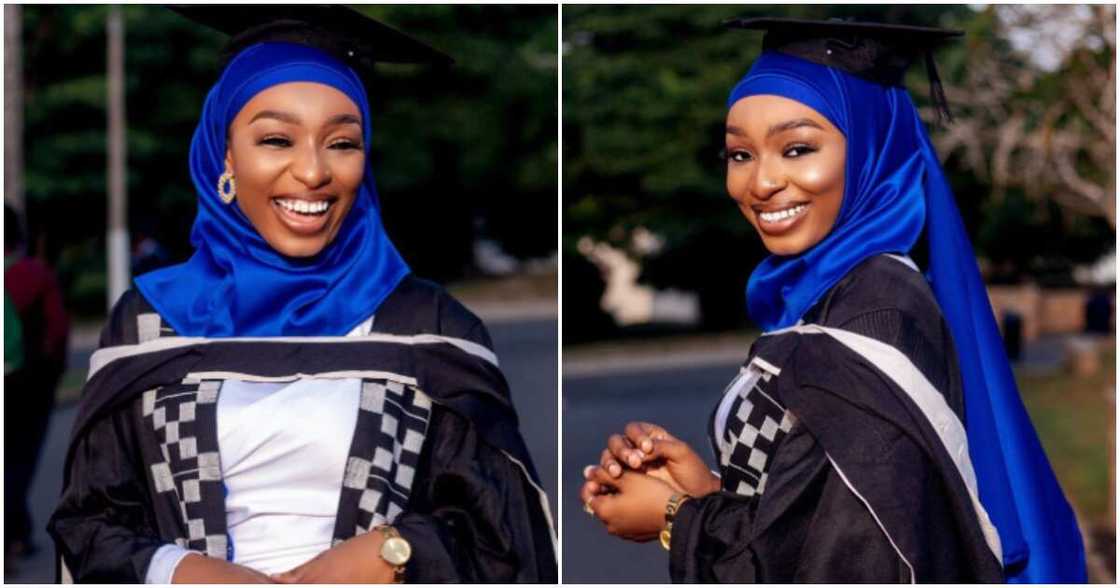 Ghanaian lady graduates from university.