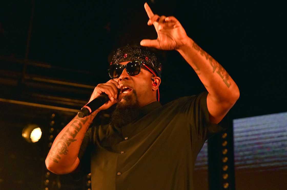 Tech N9ne performs during his "Strange New World" tour at Ace of Spades in Sacramento, California. Tech N9ne performs during his "Strange New World" tour at Ace of Spades in Sacramento, California.