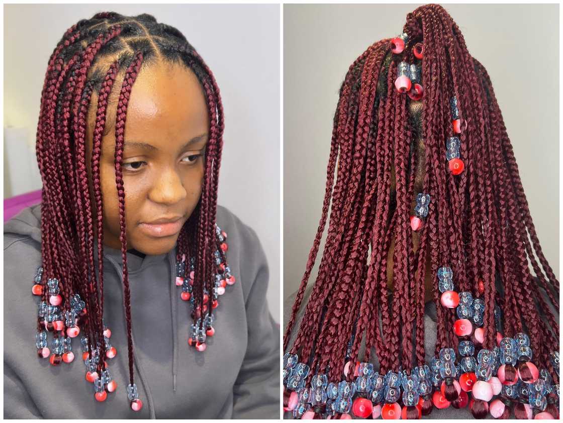 knotless braids with beads