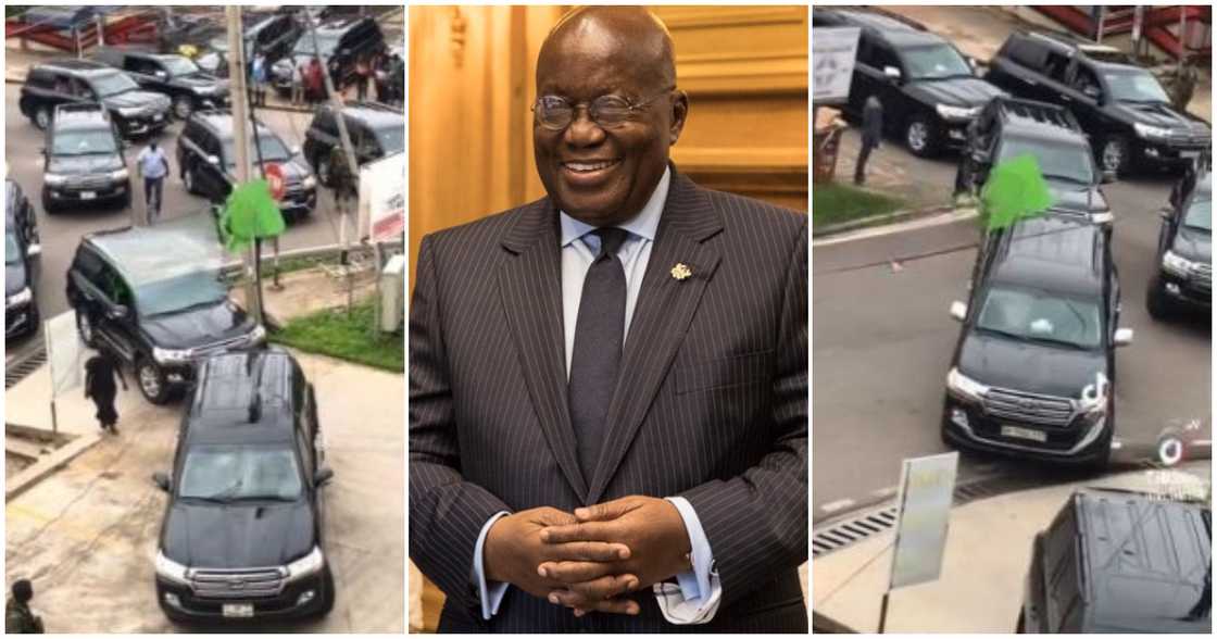 President Akufo-Addo's convoy of many luxury cars President Akufo-Addo's convoy of many luxury cars