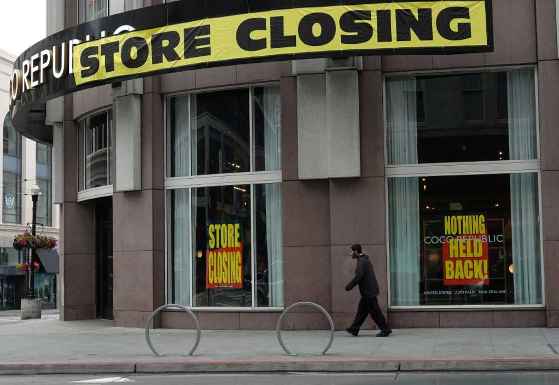 A store that closed in the aftermath of the Covid-19 pandemic in San Francisco, California A store that closed in the aftermath of the Covid-19 pandemic in San Francisco, California