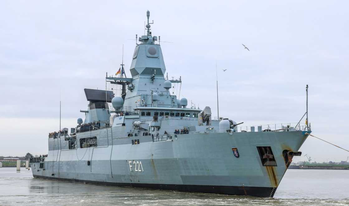The "Hesse" frigate will be able to respond to potential Yemeni rebel attacks including from missiles, drones and remotely controlled "kamikaze boats", Germany's navy chief said The "Hesse" frigate will be able to respond to potential Yemeni rebel attacks including from missiles, drones and remotely controlled "kamikaze boats", Germany's navy chief said