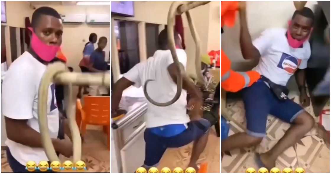 Man runs for his life Man runs for his life