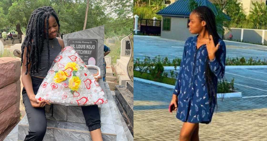 Lady spends Fathers' Day with her late dad & presents him gift at the cemetery Lady spends Fathers' Day with her late dad & presents him gift at the cemetery