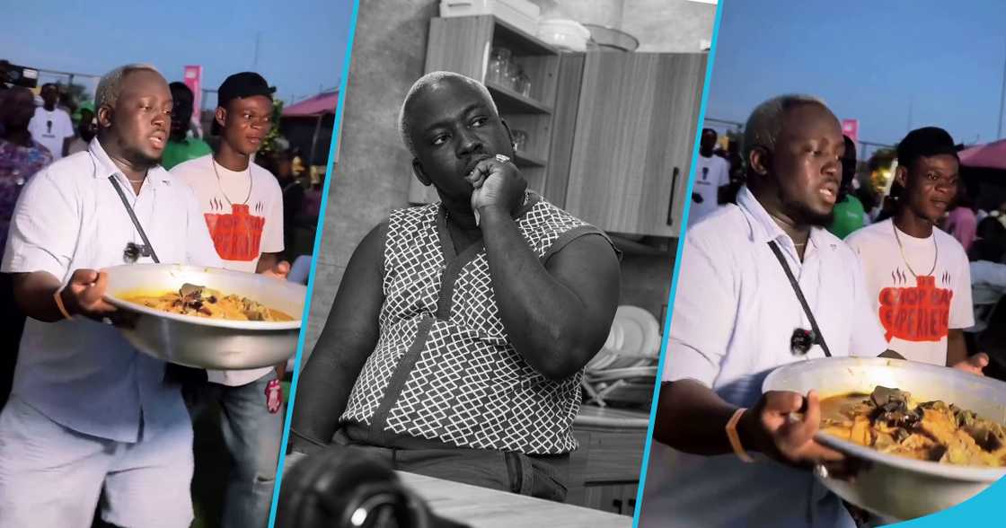 SDK Dele with a large bowl of fufu SDK Dele with a large bowl of fufu