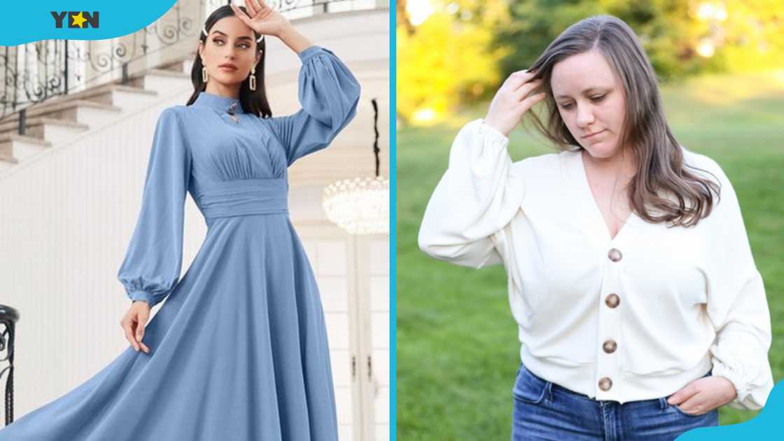 Bishop sleeves on a dress and a blouse. Bishop sleeves on a dress and a blouse.