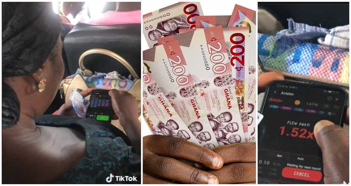 Elderly Ghanaian woman playing Aviator in trotro causes stir Elderly Ghanaian woman playing Aviator in trotro causes stir