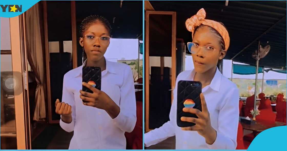 Photo of a Ghanaian lady working as waitress