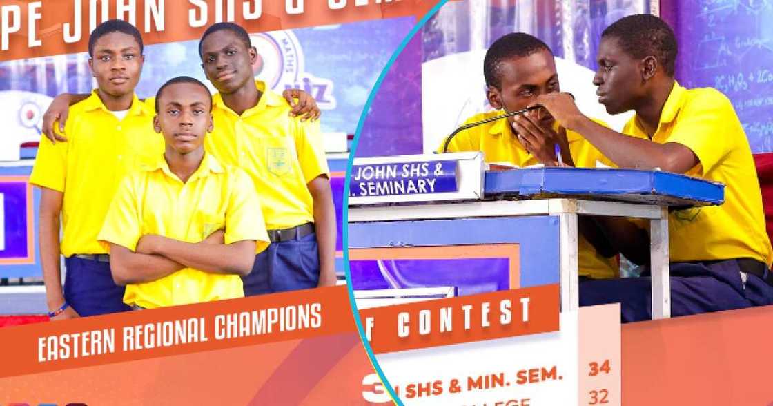 Photos of the Pope John SHS & Minor Seminary NSMQ team. Photos of the Pope John SHS & Minor Seminary NSMQ team.