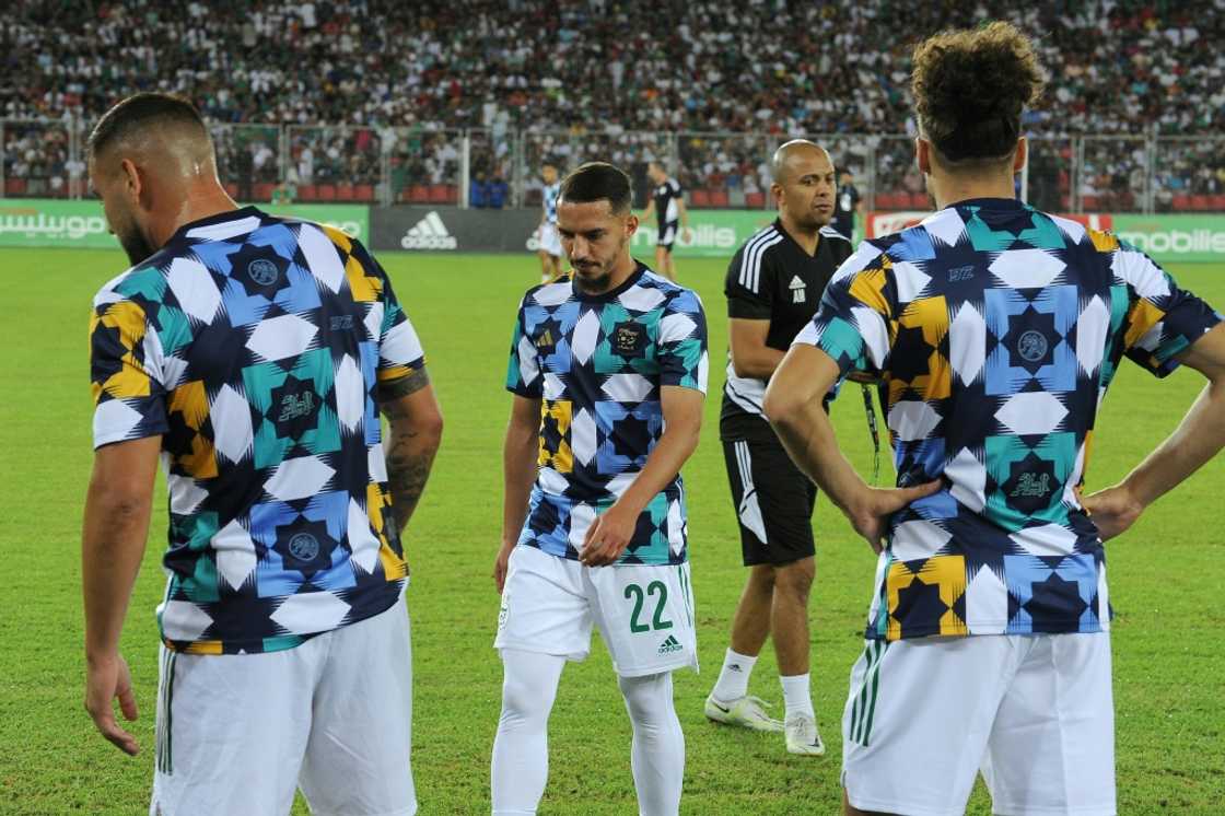 Algerian players wearing the tops that have upset Morocco before a friendly match against Guinea in September. Adidas says it has resolved the row Algerian players wearing the tops that have upset Morocco before a friendly match against Guinea in September. Adidas says it has resolved the row