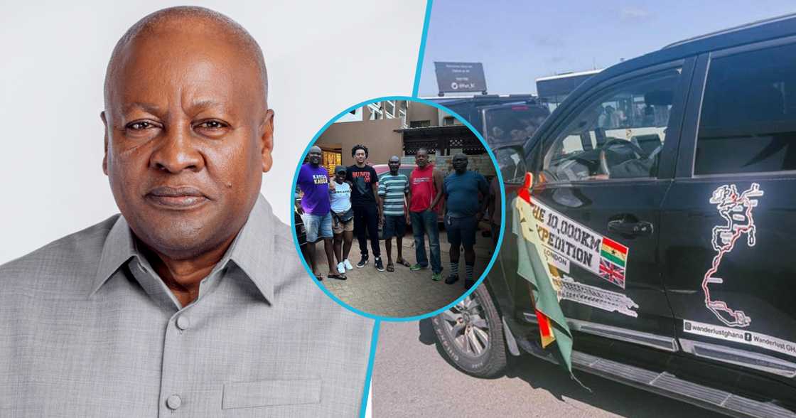 Photos of John Mahama and the Wanderlust Ghana team.