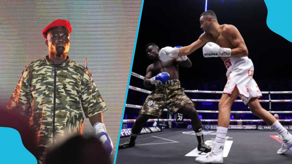Elvis Ahorgah makes grand entrance before Callum Simpson fight. Elvis Ahorgah makes grand entrance before Callum Simpson fight.