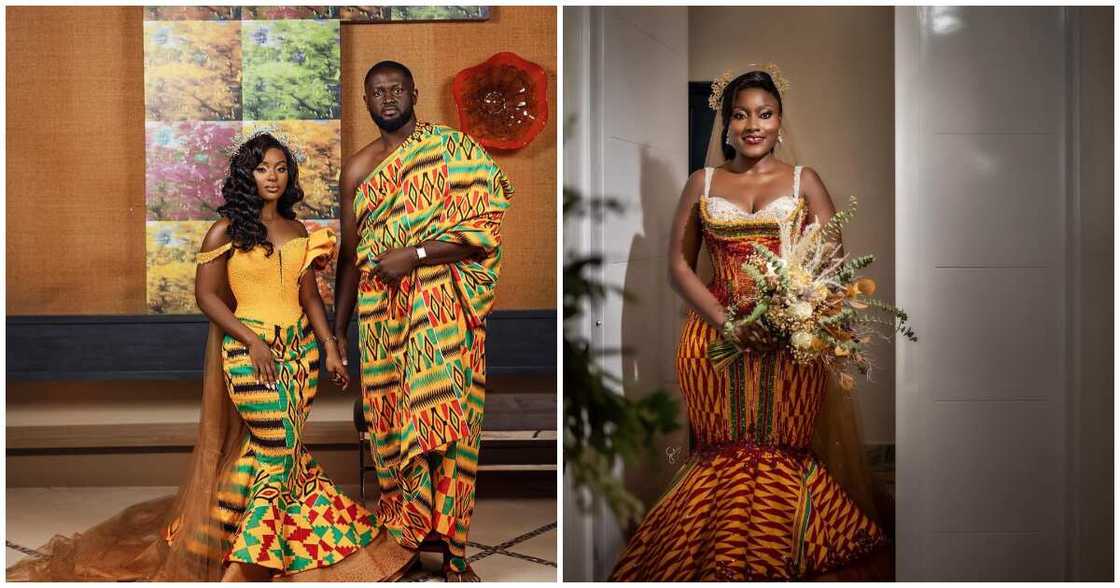 Who Rocked It Better: Ghanaian Bride Stuns in Kente Gown Similar To What Wife of Adinkra Pie Wore For Their Wedding. Who Rocked It Better: Ghanaian Bride Stuns in Kente Gown Similar To What Wife of Adinkra Pie Wore For Their Wedding.