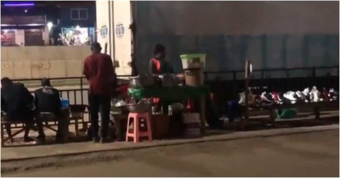 Pavement of newly constructed Pokuase Interchange turned to 'fufu' chop bar in video Pavement of newly constructed Pokuase Interchange turned to 'fufu' chop bar in video