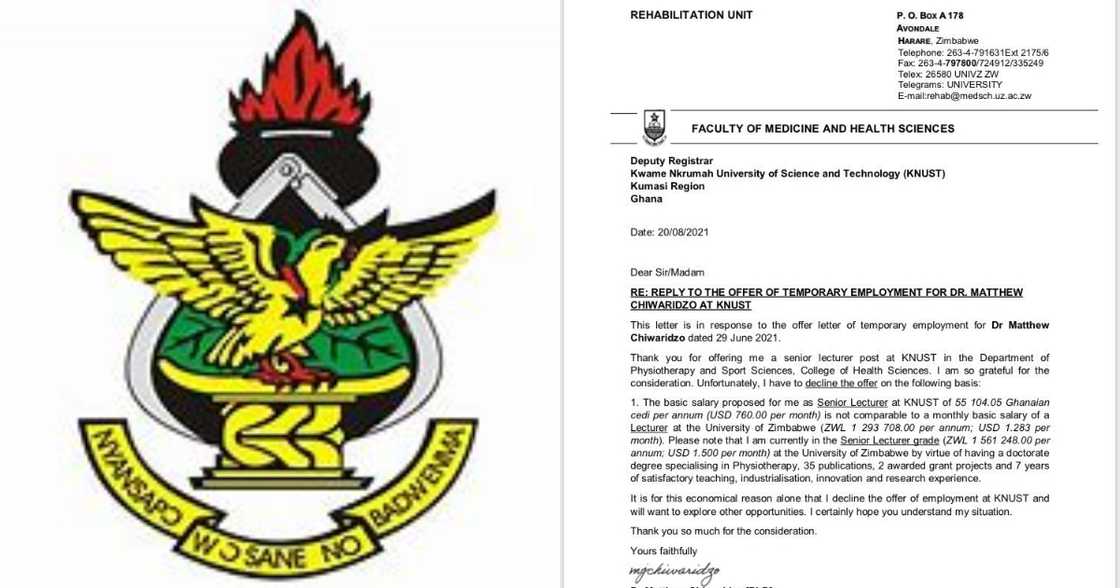 Zimbabwean lecturer reportedly refuses to teach in KNUST over poor salary Zimbabwean lecturer reportedly refuses to teach in KNUST over poor salary