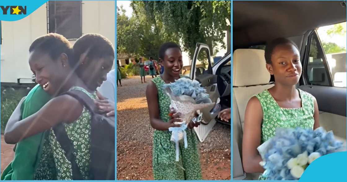 Photo of an Achimota student as she readies to leave campus after WASSCE Photo of an Achimota student as she readies to leave campus after WASSCE