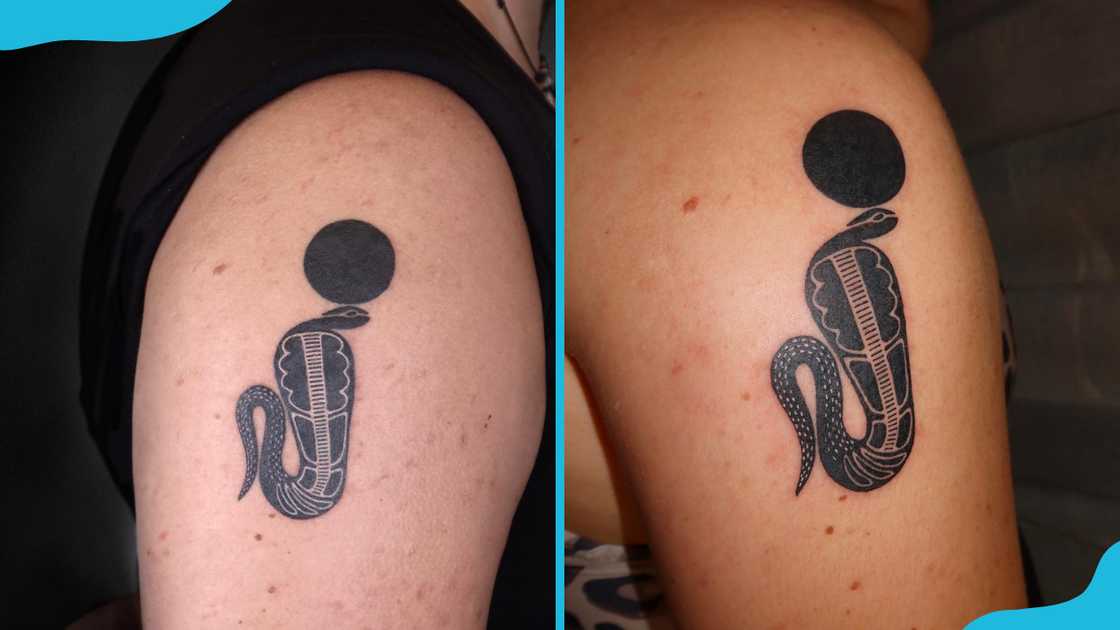 The Egyptian cobra 'Uraeus snake' arm tattoo The Egyptian cobra 'Uraeus snake' arm tattoo