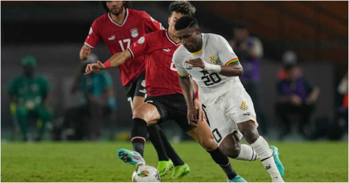 Mohammed Kudus in action for Ghana. Mohammed Kudus in action for Ghana.