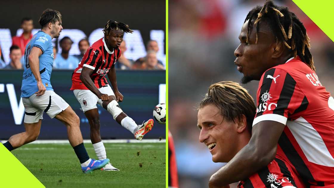 Samuel Chukwueze shines in AC Milan's win over Manchester City. Samuel Chukwueze shines in AC Milan's win over Manchester City.