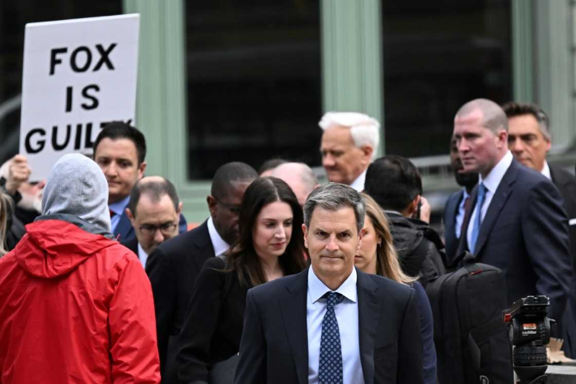 Lawyers arrive at court for the Dominion v Fox News defamation trial in Wilmington on April 18, 2023 Lawyers arrive at court for the Dominion v Fox News defamation trial in Wilmington on April 18, 2023