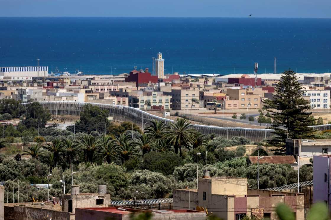 Border fence separating Morocco and Spain's North African Melilla enclave Border fence separating Morocco and Spain's North African Melilla enclave