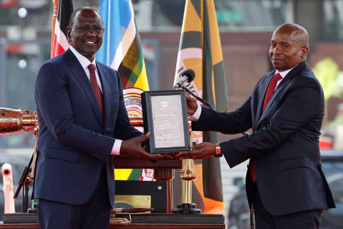 President William Ruto welcomed Kithure Kindiki as his new deputy president at a swearing-in ceremony President William Ruto welcomed Kithure Kindiki as his new deputy president at a swearing-in ceremony