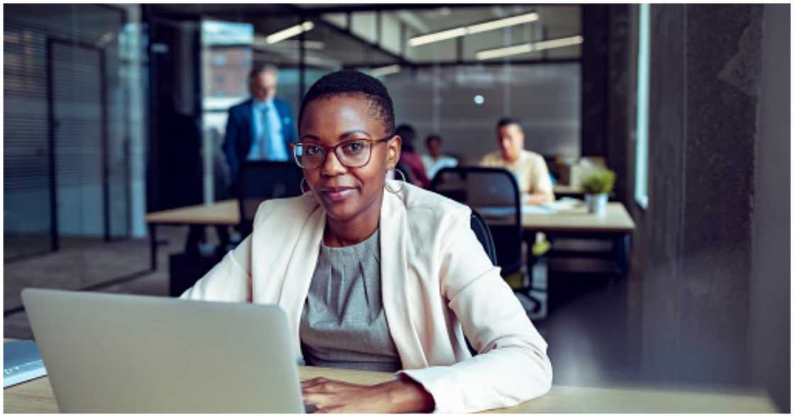 A lady working in a coworking space