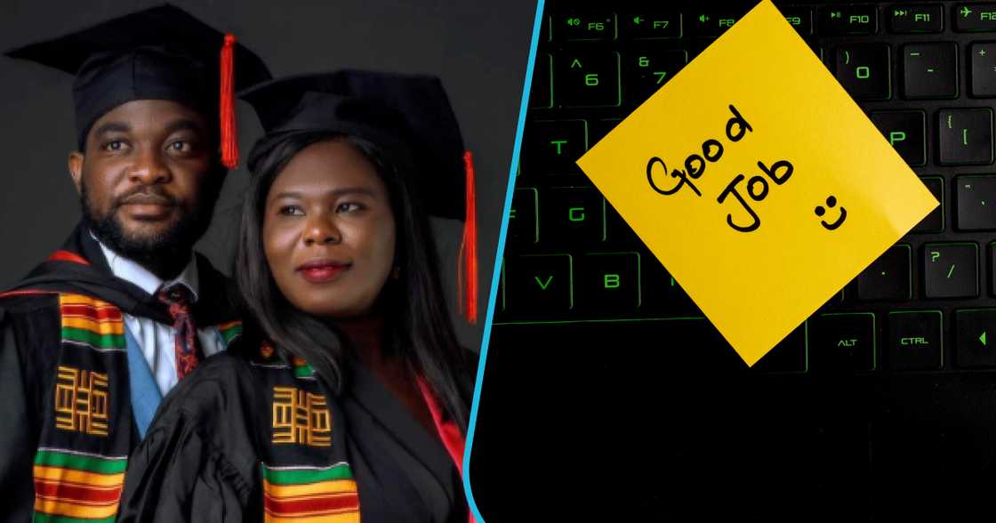 Ghanaian couple graduates together. Ghanaian couple graduates together.