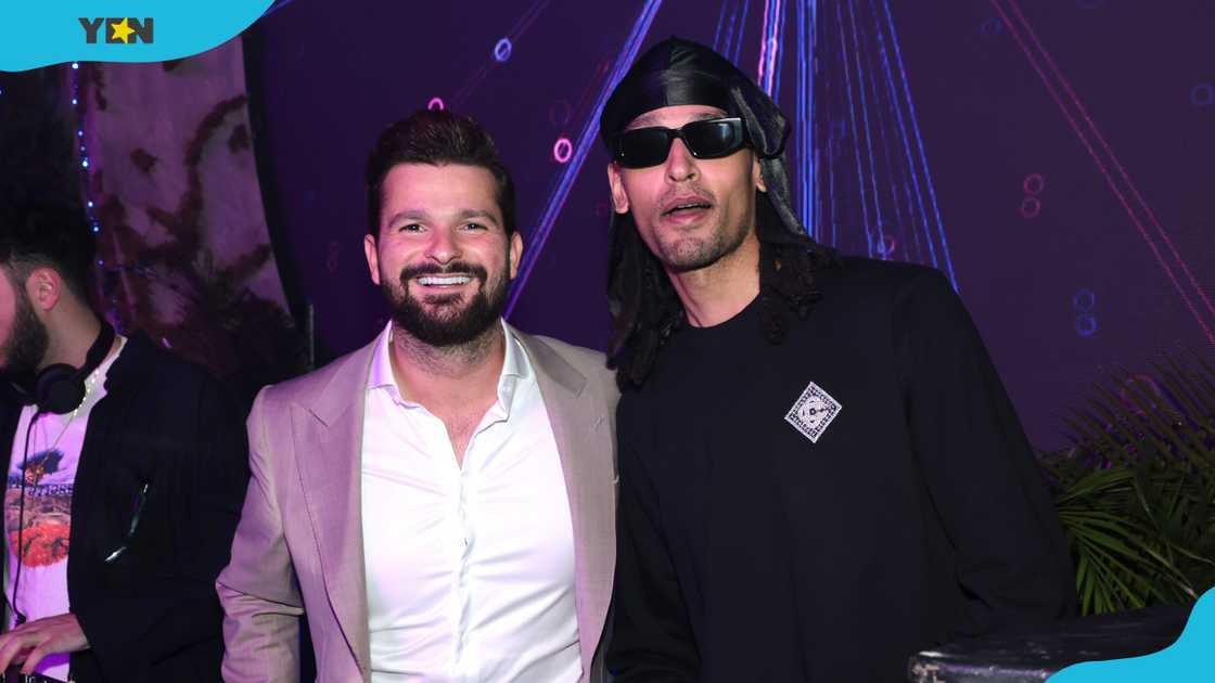 Sinan Tuna (L) and PAWSA (R) at Sinan's Art Basel Party 2024 in Miami, Florida. Sinan Tuna (L) and PAWSA (R) at Sinan's Art Basel Party 2024 in Miami, Florida.