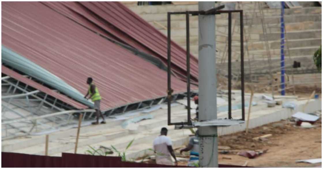 The roof of the Jackson Park project caved in