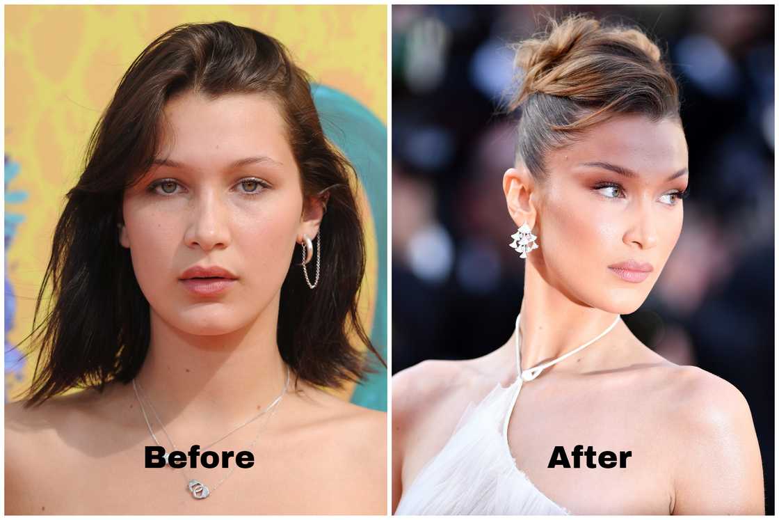 Bella Hadid before and after Bella Hadid before and after