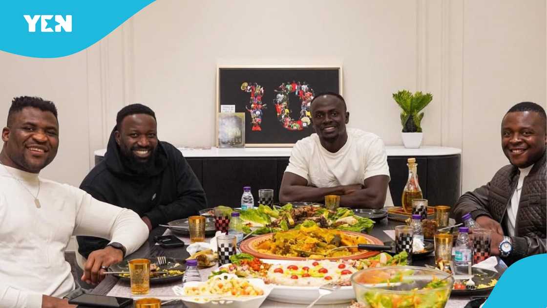 Sadio Mane hosts Francis Ngannou in Saudi Arabia. Sadio Mane hosts Francis Ngannou in Saudi Arabia.