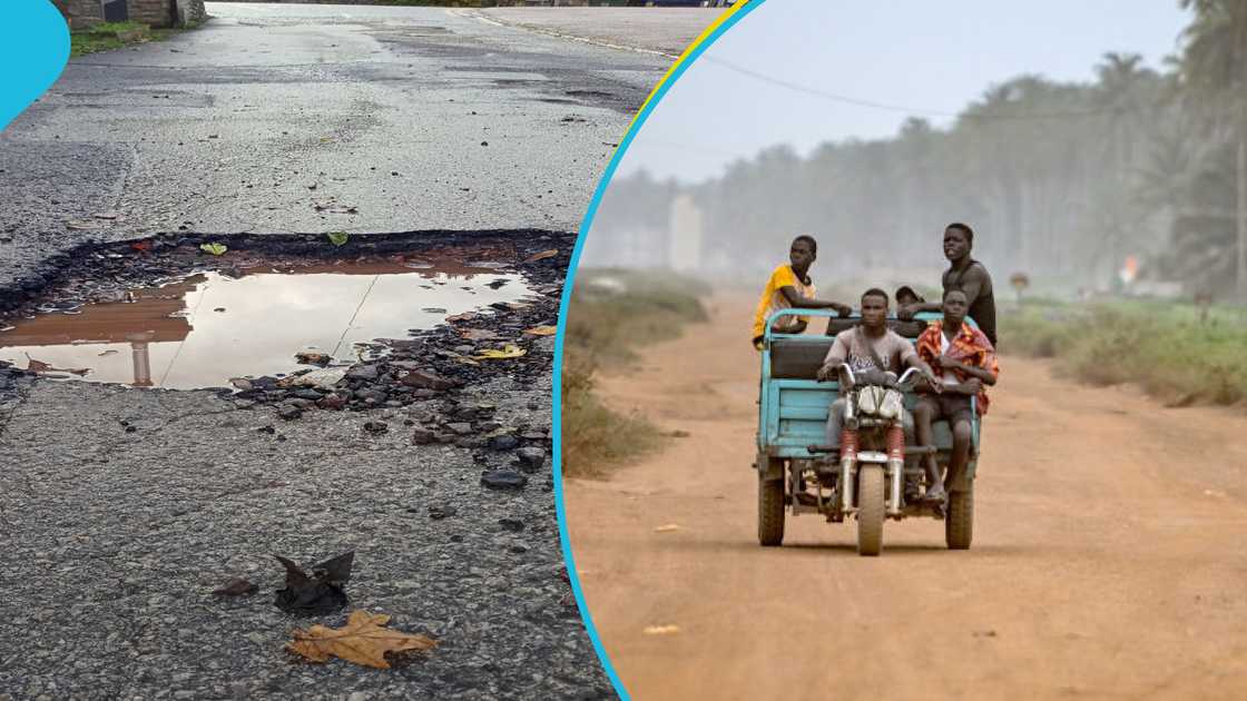 Pothole, road crash, Nkwanta-Kpassa Road, Aboboyaa, Tricycle Pothole, road crash, Nkwanta-Kpassa Road, Aboboyaa, Tricycle
